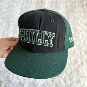 Vintage Philadelphia Eagles Hat Cap Mens 7 5/8 Green Philly Spell Out New Era
